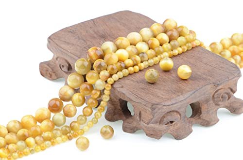 Bymitel 90 pcs Round Loose Stone Beads Gemstone Spacers for Charm DIY Jewelry Making 15.5" per Strand 4mm (Golden Tiger's Eye, 4mm) - color: Golden Tiger's Eye, size: 4mm
