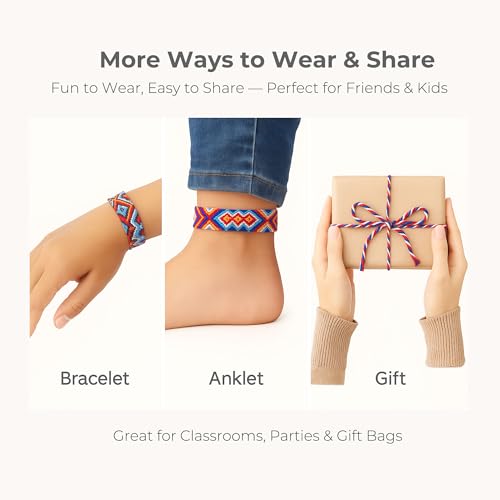 Woven Friendship Bracelets Pack of 12, Handmade Adjustable Bracelets with Sliding Knot Closure for Kids, Girls, Teens & Women, Colorful Bulk Set - style: Handmade bracelet mixed color -12pcs