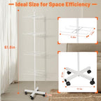 Flenpptly Retail Display Stand Rotating Display Stand 4 Tier Spinning Display Stand for Craft Shows, Jewelry, Keychain, Earring Adjustable Height Retail Display Racks (White) - color: 4-Tier White