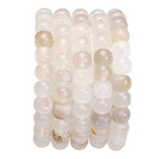 BEADIA Natural White Agate Flat Cut Round Drum Stone 8mmx7mm Loose Semi Gemstone Beads for Jewelry Making 38cm - color: White Agate