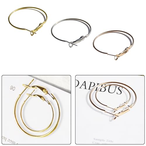 Hoop Earring Findings Stainless Steel Earrings Beading Round Earrings Hypoallergenic Open Beading Hoop for Jewelry Making DIY Crafts Art Creation (25/35mm) - color: 25/35mm
