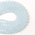 6MM 60PCS Natural Stone Light Blue Chalcedony Loose Beads for Jewelry Making DIY Bracelet Necklace - color: Light Blue Chalcedony, size: 6mm