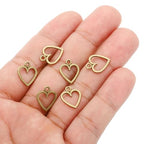 PATIKIL Heart Charm, 100Pcs Mini Heart Circle Pendant Charm Bulk for Jewelry Making Earrings Necklace Wedding Crafts - color: Cyan