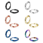 316L Surgical Stainless Steel Small Hoop Earrings 8mm 10mm 12mm 14mm Hypoallergenic Huggie Hoop Earrings Helix Lobes Hinged Sleeper Earrings Cartilage Piercings - color: C: Diameter 12mm (6 Color),6 Pairs