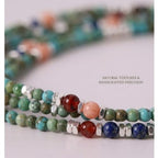 Handmade Natural Gemstone Beaded Necklace for Women, Cultured Freshwater Pearl Choker with Adjustable Extension Chain, Boho Healing Crystal Jewelry Collection - color: d green
