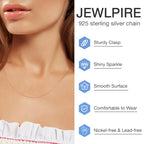 Jewlpire 18k Gold Plated 925 Sterling Silver Chain Necklace for Women, 1.2mm Cable Chain Necklace Thin & Dainty & Sturdy Women's Chain Necklaces 14/16/17/18/20/22/24 Inch - color: 18K Rose Gold Plated, size: 24 Inch
