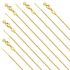 Crisjanggo 10 Pcs Stainless Steel Adjustable Necklace Chains 20 Inch Gold Plated 1 mm Thin Chain Bulk with Rubber Stopper for Jewelry Making - color: Gold Box