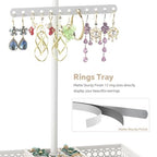 Meangood Jewelry Organizer Stand, 15.6" H Jewelry Tree Display Holder Stand for Bracelets Necklaces Earrings Rings, Gift for Women Girls (White) - color: White