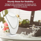 Novel Box White Leatherette Bust Stand Jewelry Necklace Display 6.5x4x10 Inches - Freestanding Travel Necklace Holder Stand - Necklace Mannequin Organizer Stands - Necklace Displays Medium - color: White Leatherette, size: Medium