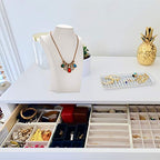 Polmart H2 Necklace Display Bust (White Leatherette, 10”H) - color: White Leatherette, size: 10"h