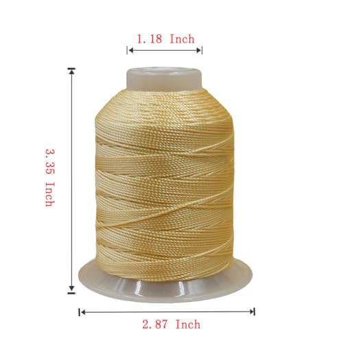 0.8mm 270 Yards Twisted Silk Cord Trim 3-Ply Twine Thread Braided Polyester String for DIY Crafts,Macrame, Pendants,Jewelry,Friendship Bracelets,Necklaces（Beige） - color: Beige, size: 0.8MM