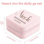 Personalized Travel Jewelry Box,Custom Leather Jewelry Case with Bridesmaid Name,Organizer Ring Case for Wedding Maid of Honor Gifts - color: Style 04
