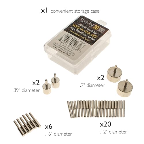 The Beadsmith Wig-Jig Peg Kit – 30pc Metal Pegs and Rounds in 2 Sizes Each w/Storage Case, Use w/Wig-A-Ma-Jig Deluxe