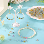 400Pcs Clear Glitter Letter Beads 7x3.5mm Acrylic Transparent Alphabet Spacer Beads Small Pony Bead for Friendship Bracelet Necklace Keychain Crafts Jewelry Making - color: Transparent, Flat Round, size: 7x3.5mm