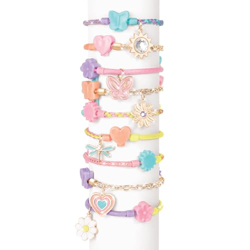 Make It Real: Linked Looks - 48pc DIY Bracelet Kit, Pastel Charms & Connectors, Mix & Match Styles, Cord Bracelet Jewelry Craft Set, Girls & Kids 6+
