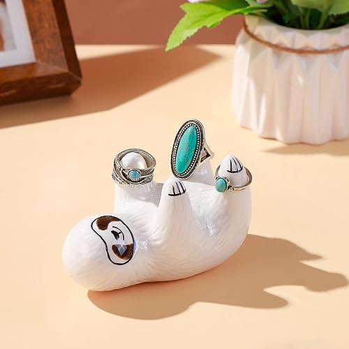 PUDDING CABIN Sloth Gifts Ring Holder Decor, Cute Ring Stand, Rings Display, Sloth Gift for Women Girls Her Mom Friends Sisters Birthday Wedding Christmas Mothers Day - style: Sloth