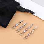 Silver Necklace Bracelet Extender for Women, 4pcs Cubic Zirconia Foldover Extension Jewelry Clasps for Jewelry Making - color: White Gold - CZ
