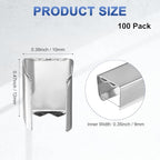 M METERXITY 100-Pack Fold Over Crimp End Caps, 0.5 x 0.4in/ 12 x 10mm Crimp Fasteners Ribbon Ends with Clamps for Jewelry Making/Leather Decor/DIY/Bracelets, Belt Buckle End Tip [Silver] - size: 0.5 x 0.4in/12 x 10mm