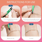 CraftyCrocodile Set of 3 Bracelet Helper Tool - Fastener Tool for Bracelet, Necklace, Jewelry, Watch - Сlip, Clasp Helper - Easy to Put on Yourself, Portable, Made of Metal, Blue, Emerald, Gold - color: Blue, Emerald, Gold