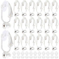 1 Box 36Pcs Silver Earring Converter Clip on Earrings Backs Brass with Comfort Pads Painless Earring Components Earring Clips for Non Pierced Ears Jewelry Making Supplies DIY Craft Beginner - color: Silver