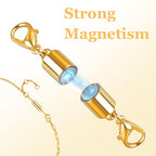 Phinus 12 Pcs Magnetic Necklace Clasps and Closures, Magnetic Clasps for Necklaces with Lobster Clasp, Gold and Silver Magnetic Jewelry Clasps for Necklaces Bracelet Making