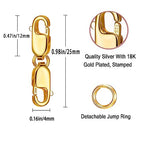 Bracelet Extender Double Lobster Clasp 925 Sterling Silver and Gold Pleted Necklace Clasps and Closures for DIY - color: 1Silver1Gold, size: 0.98 x 0.16 inch