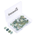 Beadia Natural Moss Agate Stone Tila Beads 5x2mm Rectangle 2-Hole Spacer Beads for DIY Bracelet Earring Making 15"/Strand - color: Moss Agate, size: 5x2mm