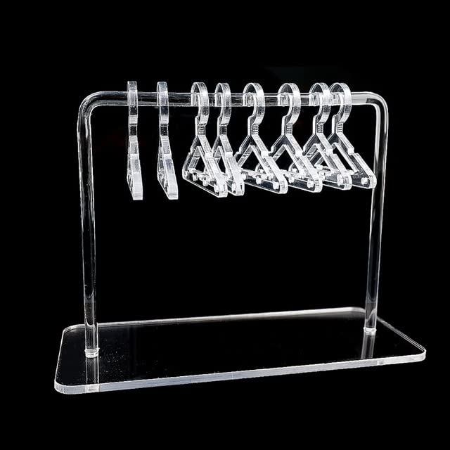 Earring Hanger Rack with 8 Mini Coat Hangers, Acrylic Earring Holder Display Stand, Ear Studs Hanging Earrings Organizer For Women Girls, Transparent - color: Transparent