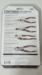 CRAFTSMAN 4 Piece Pliers Set TruGrip Handles with 2-13X Cut Force # 02089