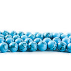 40Pcs 10mm Natural Blue Turquoises Stone Round Beads Loose Beads Wholesale for Jewelry Making - color: Blue Turquoise, size: 10mm