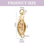 2 Pcs Brass Pearl Filigree Necklace Clasp, 15mm Golden Oval Filigree Fish Hook Clasp Horse Eye Jewelry Slide Clasps Bracelet Connectors for Necklace Bracelet Chain Jewelry Making - color: Golden
