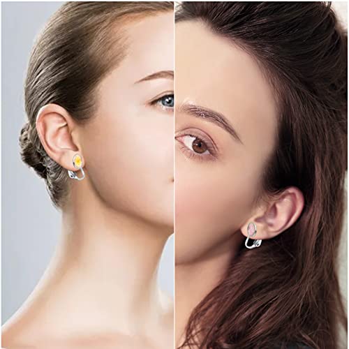20pcs Silver Clip-on Earring Converters D-Shaped Brass French Earring Clips Components with 20pcs Comfort Earring Pads for None Pierced Ears Jewelry Making - color: Silver