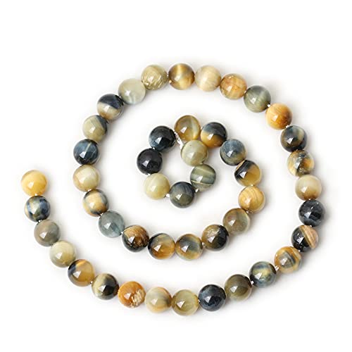 45PCS 8mm Natural Dream Tiger Eye Stone Round Loose Beads for Jewelry Making DIY Bracelet Necklace Materials 1 Strand 15" - color: Dream Tiger Eye, size: 8mm