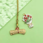 24pcs Alloy enamel graduation season set graduation hat diploma academic dress bouquet Pendant Jewelry Making DIY Keychain Earrings Pendant Various Design Charms for Jewelry Making Bracelets Necklace (SN722) - color: SN722