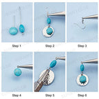 SUNNYCLUE 1 Box DIY 10 Pairs Turquoise Beads Earring Making Kit 8 Shapes Turquoise Beads Charms Hammered Feather Heart Pendants & Earring Hooks for Jewelry Craft Supplies Adults Women - color: 1 Box Diy 10 Pairs