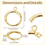 JUNCHONG 12Pcs Earring Hooks, Round Small Huggie Hoop with Loop Ear Leverback Hooks, Hypoallergenic 14mmx2mm Earring Findings for Jewelry Making, Silver - color: Silver