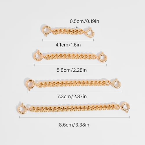 FAMARINE Gold Silver Necklace Extender Chains for Women - color: gold C