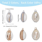 SUNNYCLUE 1 Box 20Pcs Seashell Charms Bulk Shell Charms Small Cowrie Shells Cowrie Shell Charms Summer Ocean Hawaii Electroplated Shell Beads for Jewelry Making DIY Bracelets Necklaces Earrings Craft - color: 1 Box 20Pcs 2 Colors Cowrie Shell Charms