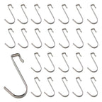 20Pcs J Shaped Stainless Steel Hanger Hook,Clip-on Wire Rack Hook, Hanging Sink Grid Hooks Wire Shelf Hooks for Kitchen Bedroom Office, Silver - color: Silver, size: 0.34"