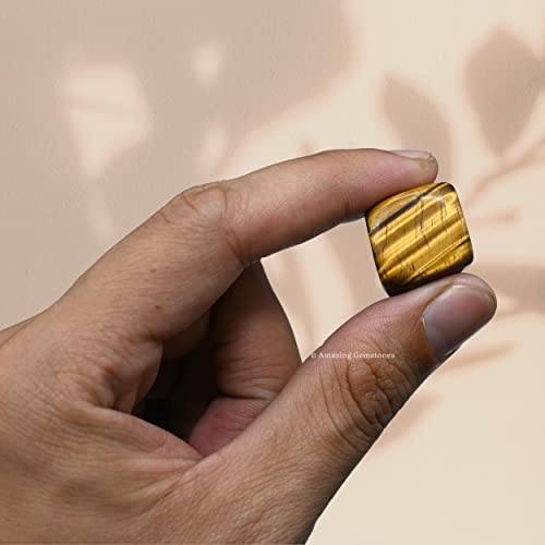 Amazing Gemstone Tiger Eye Crystal Tumbled Stones Polished Rocks - Natural Gem Stones for Healing - DIY Crystals for Protection (1 Piece) - color: Tiger Eye