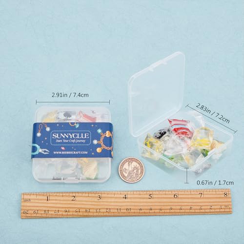SUNNYCLUE 1 Box 12pcs Goldfish Water Bag Charms Ocean Shell Turtle Resin Pendant Charm Bulk for Jewelry DIY Necklace Bracelet Earrings Making - color: 1 Box 12pcs Goldfish Water Bag Charms