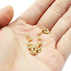 20Pcs Gold Crimp Beads 18K Gold Plated Beads 3mm Loose Rondelle Spacer Beads Metal Bead Spacers Beads for DIY Bracelet Necklace Jewelry Making - color: Gold, Round