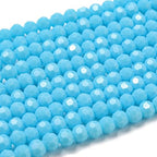 Perlin Czech Bohemian Crystal Glass Beads Faceted Round 4mm 90 Pieces Loose Spacer 1 Strand Beads for DIY Jewelry Earrings Necklace Bracelet Making (Blue Opaque) - color: Blue opaque