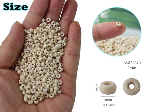 Natural Turquoise Seed Beads 4mm 1400pcs Small White Stone Abacus Loose Rondelle Space Beads Bulk for Necklaces, Bracelets, Hair, Keychains, Lanyards & Professional Jewelry Making and Adult Crafting - color: White Abacus
