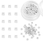 BEADIA Silver Plated Square Spacer Beads 3x1.5mm 50pcs for Jewelry Making Findings Non Tarnish - color: Silver, size: 3x1.5mm Square