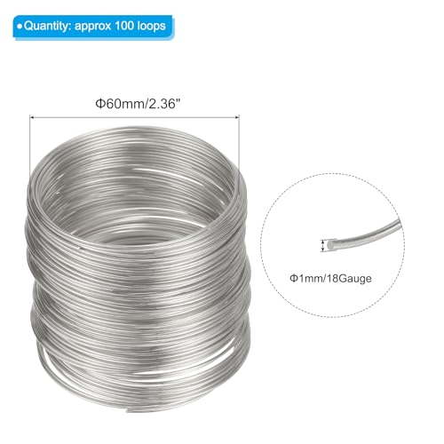 PATIKIL 100 Loops Memory Wire, 1pcs 1mm 18 Gauge Jewelry Wire Craft Wire Memory Steel Wire for Jewelry Making Bracelets Beading DIY Crafts, Light Gold - color: Light Gold