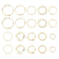 40Pcs 10 Styles Golden Linking Rings Alloy Circle Charms Round Hollow Connectors Metal Twist Ring Charms for DIY Necklace Bracelet Dangle Earring Jewelry Making Crafts - color: Golden