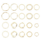 40Pcs 10 Styles Golden Linking Rings Alloy Circle Charms Round Hollow Connectors Metal Twist Ring Charms for DIY Necklace Bracelet Dangle Earring Jewelry Making Crafts - color: Golden