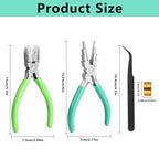 2 pcs Jewelry Pliers Set, Include: 6-Inch 6-Step Bail Making & Nylon Jaw Pliers for Wire Wrapping - style: green