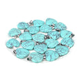 LE SKY 20 Pcs natural stone pendants heart shape healing stone charms for jewelry making - color: blue turquoise